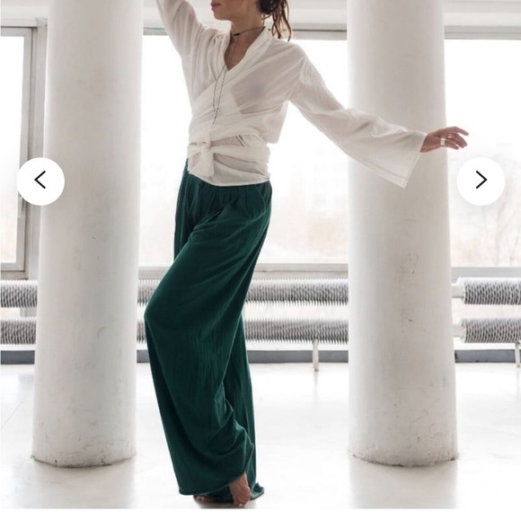 Nordstrom Signature silk palazzo drawstring pants, sz 0 NWT - Picture 6 of 12